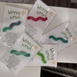 Hand Crafted Worry Worms - Pink, Blue, Green